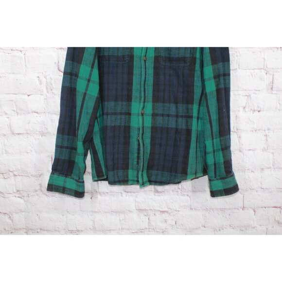 LL Bean Signature Heritage Textured Flannel Shirt Admiral Navy Size L - Picture 3 of 12
